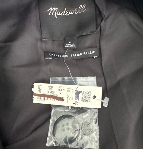 NWT Madewell Double Breasted Trench Coat True Black Size M - Picture 5 of 15